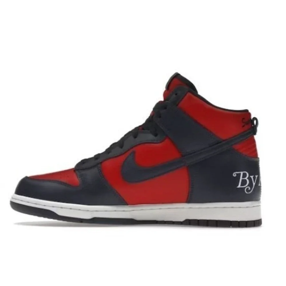 Nike x Supreme Dunk SB High By‎ Any Means Navy Red Sneakers Shoes Men's Size 11